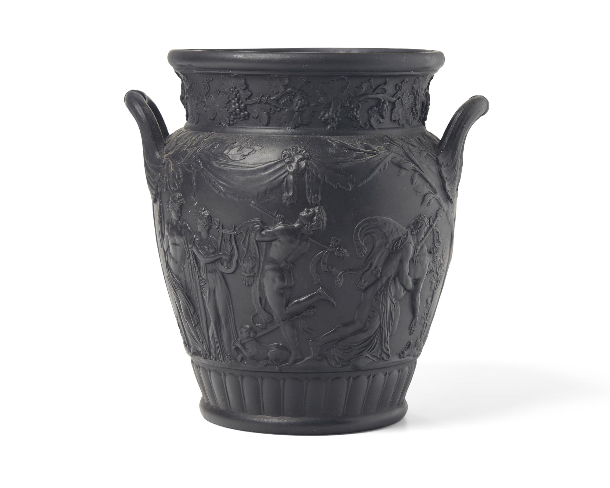 A Wedgwood Black Basalt Twin-Handled Urn