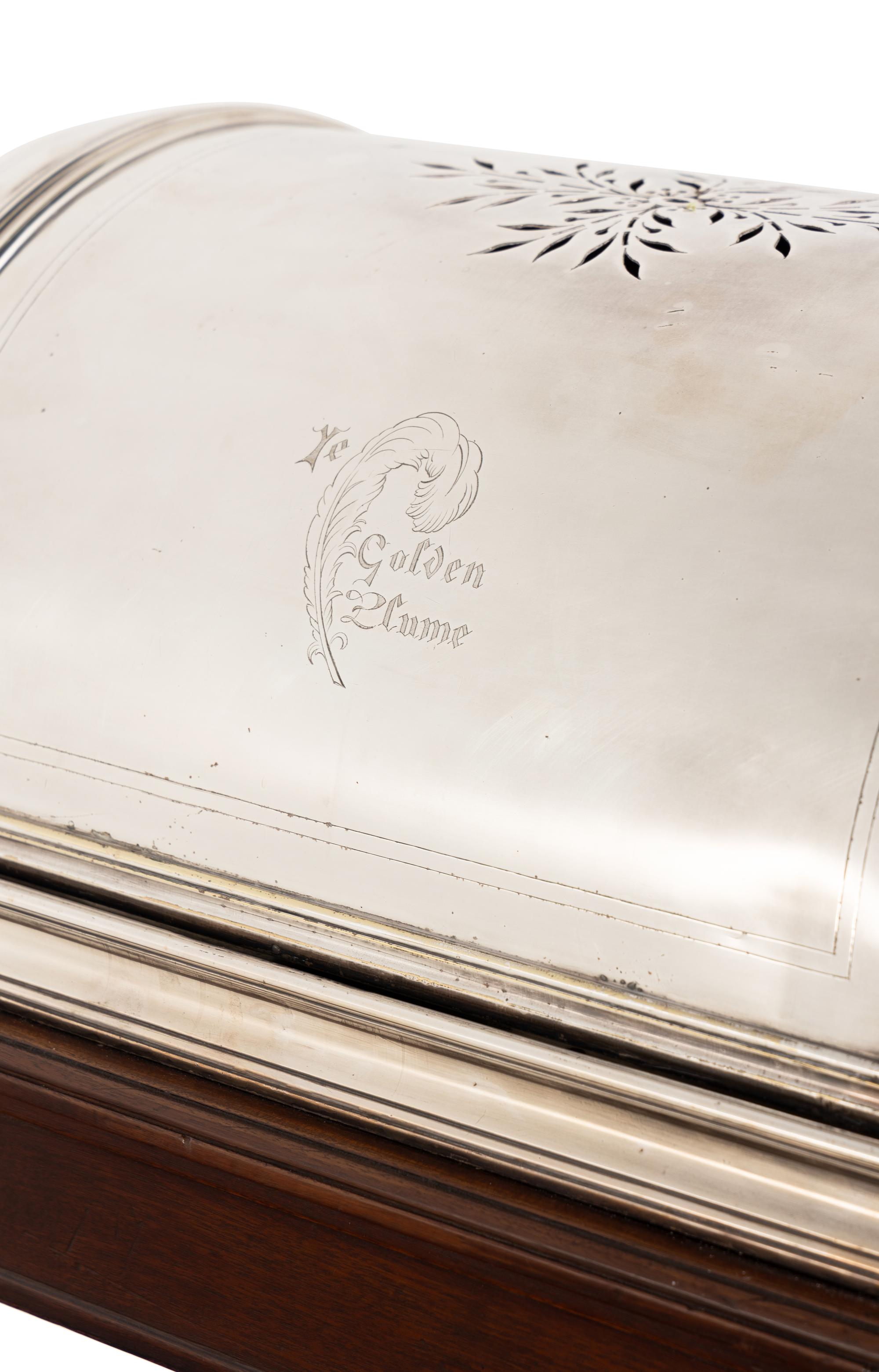 A French Silver-Plate and Mahogany Roast Trolley