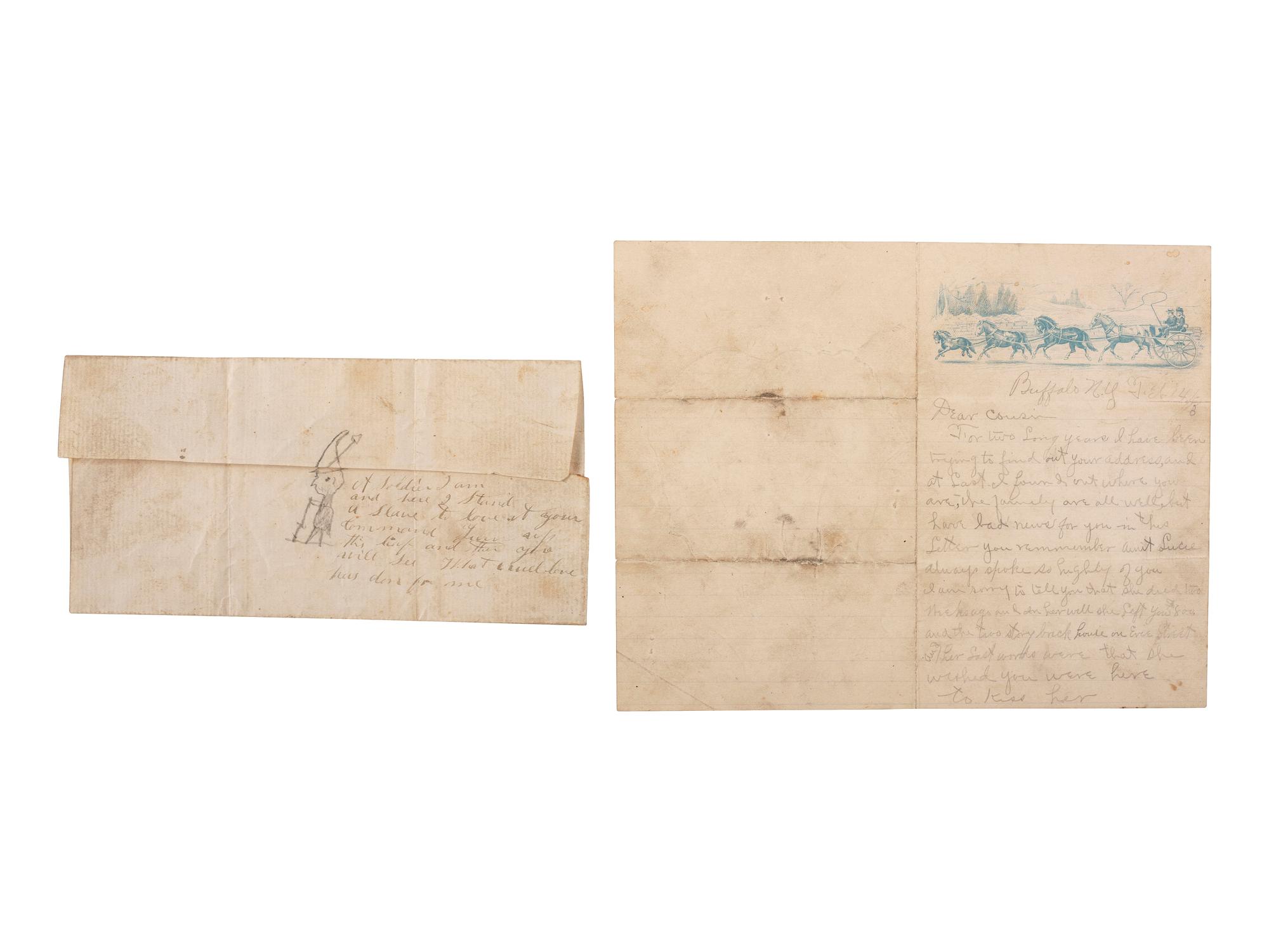 [CIVIL WAR]. A group of 12 letters with risque and explicit content regarding encounters with sex workers at camp.