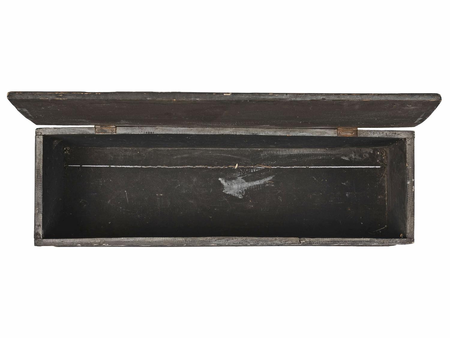 A Folk Art Carved and Painted Skeleton and Bone Decorated Blanket Chest