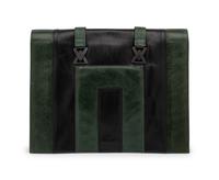 Issey Miyake Linen Shoulder Bag and Gianni Versace Bicolor Clutch, 1980s