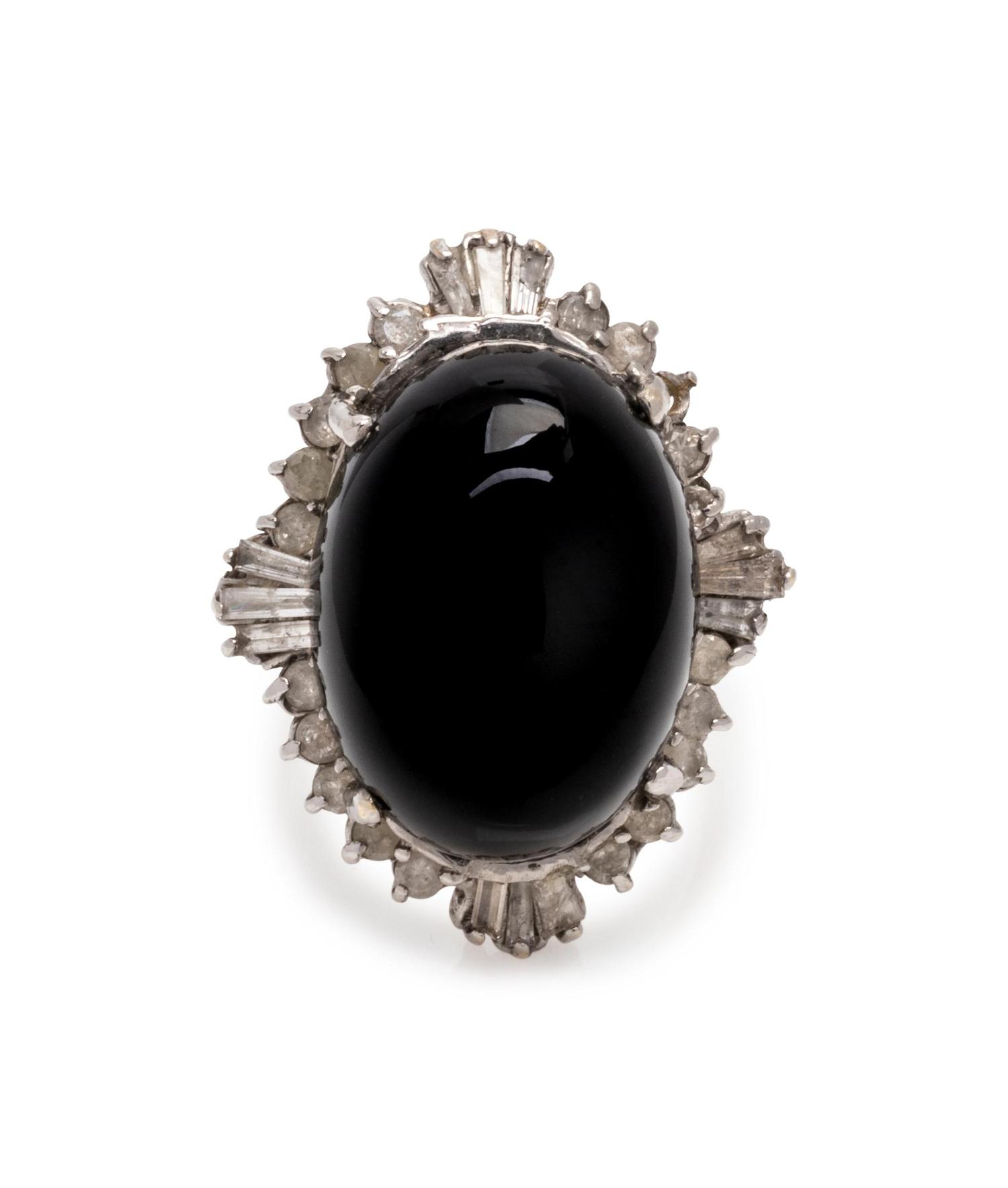 ONYX AND DIAMOND RING