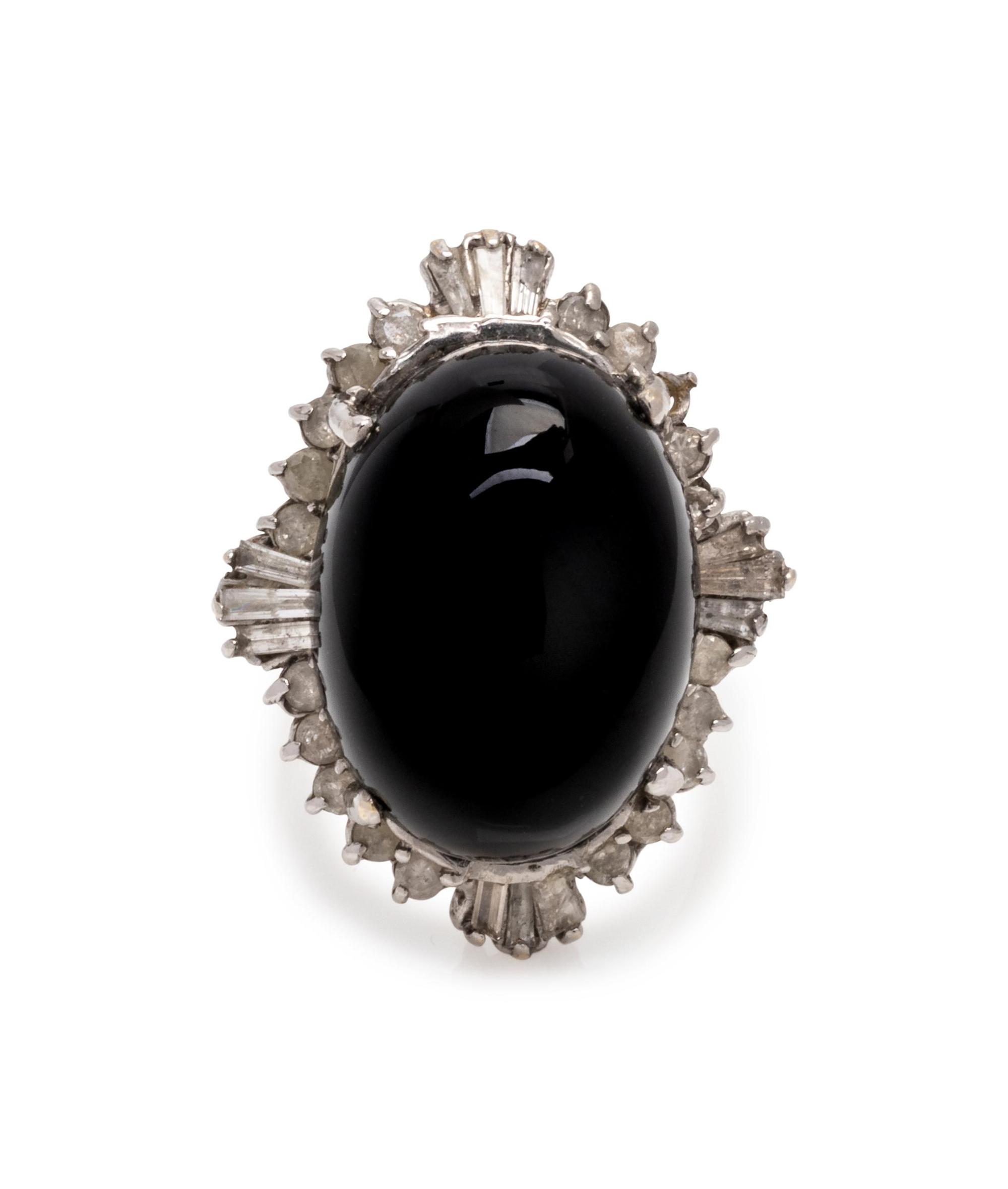 ONYX AND DIAMOND RING