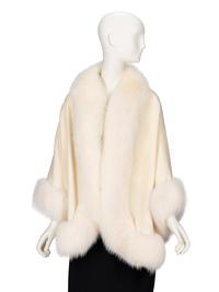 Revillon, Cream Fox Fur & Wool Cape
