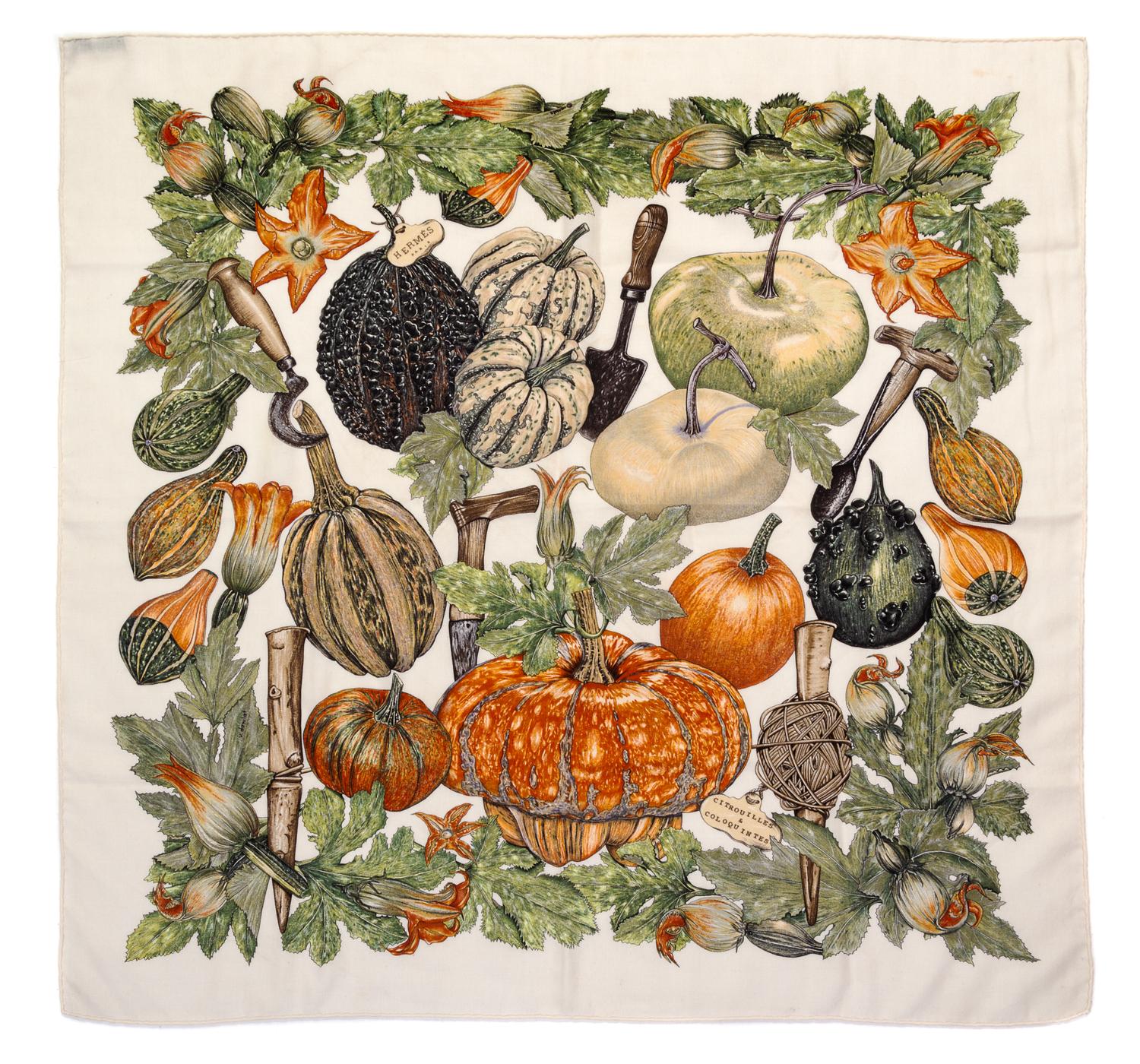 An Hermes 100cm Silk Cashmere Scarf, 39" x 39".