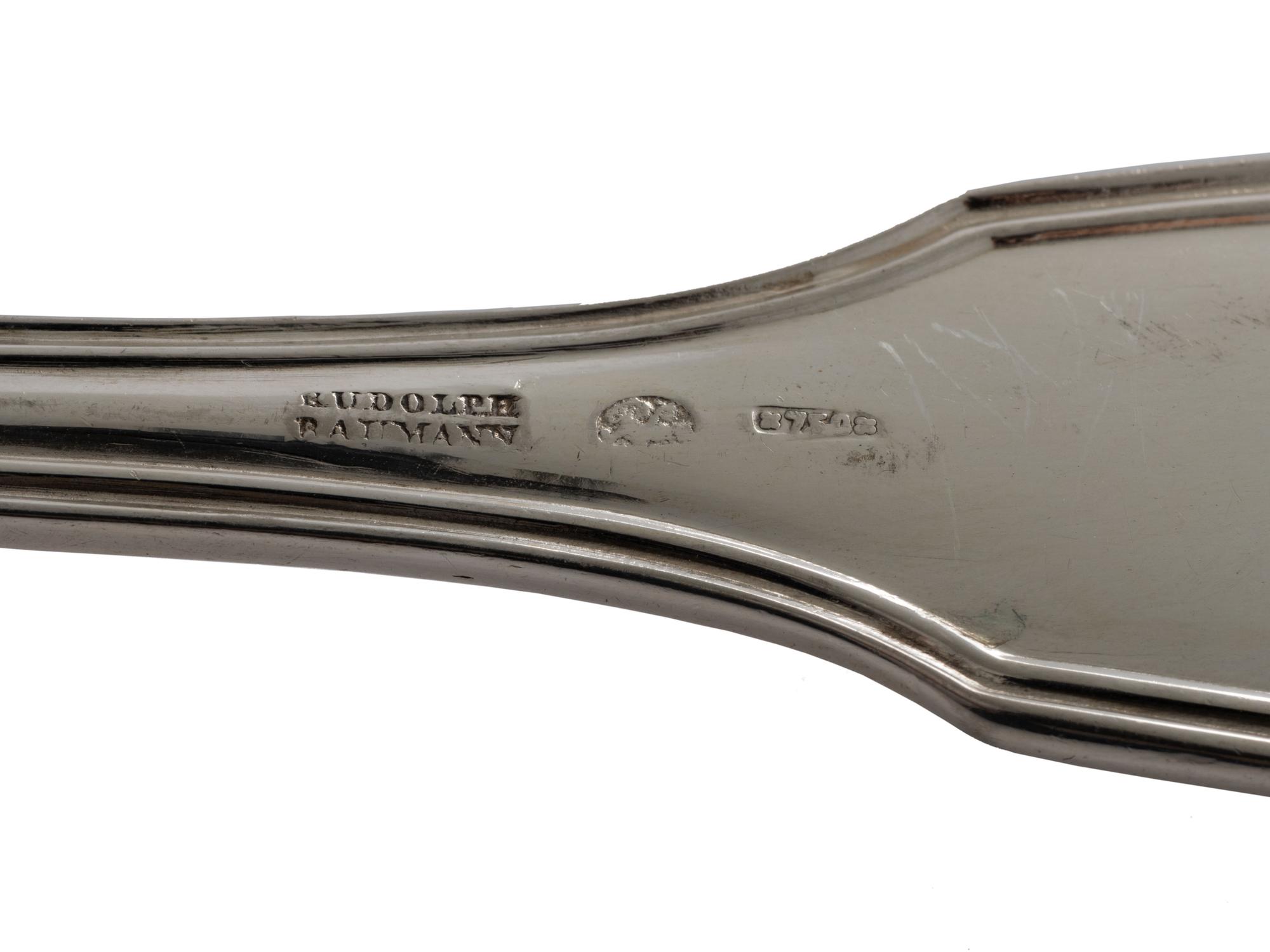 A German Fiddle Back Silver Soup Ladle