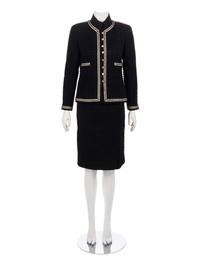 Chanel Black and White Skirt Suit, 1990-2000s