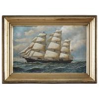 Antonio Jacobsen (1850-1921) Clipper Ship Game Cock