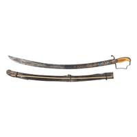 Philadelphia Bird's Head Pommel Silver Hilted Officer's Saber with Silver Mounted Leather Scabbard