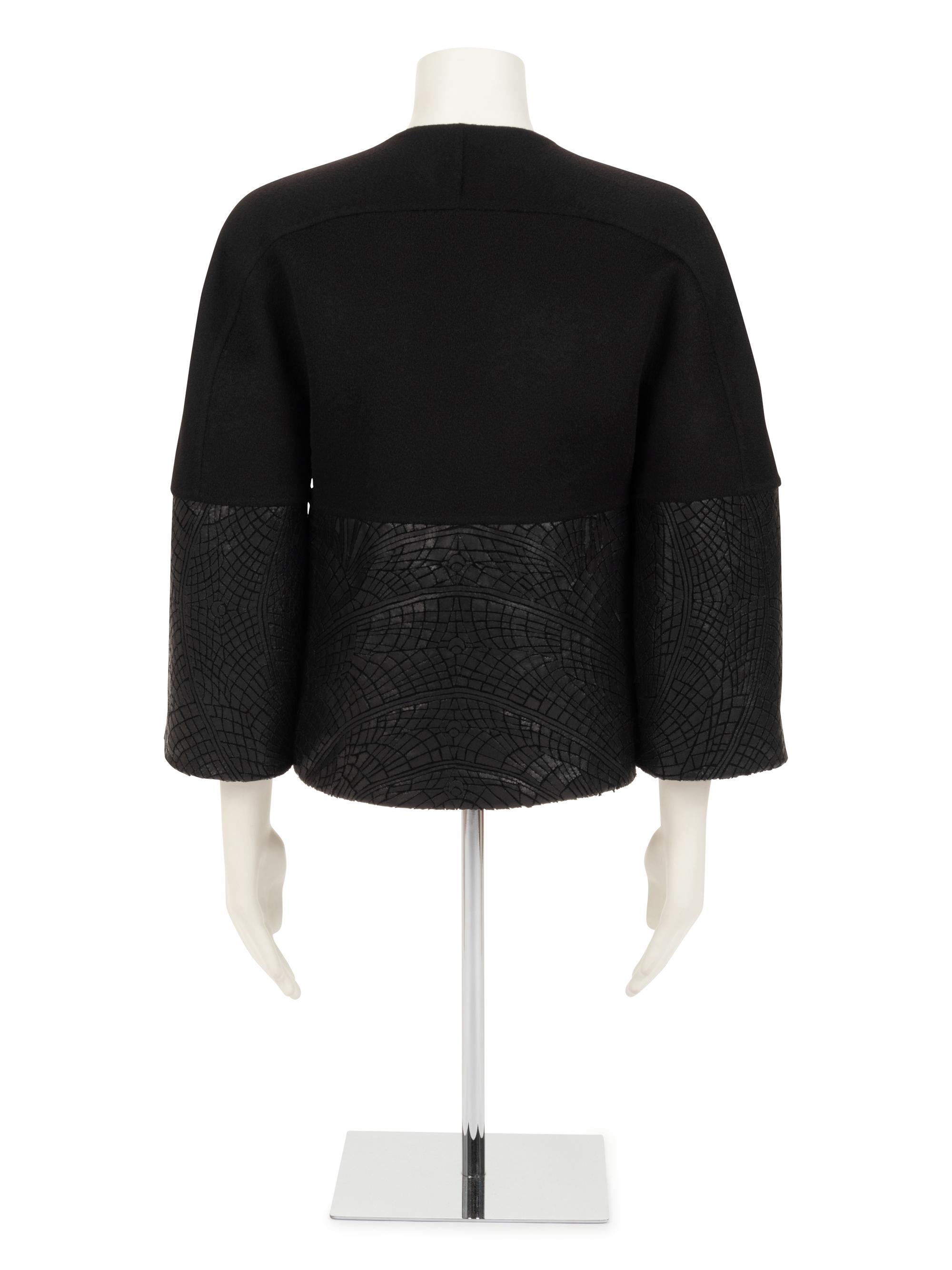 Ralph Rucci Cashmere and Embroidered Leather Jacket, Fall 2013
