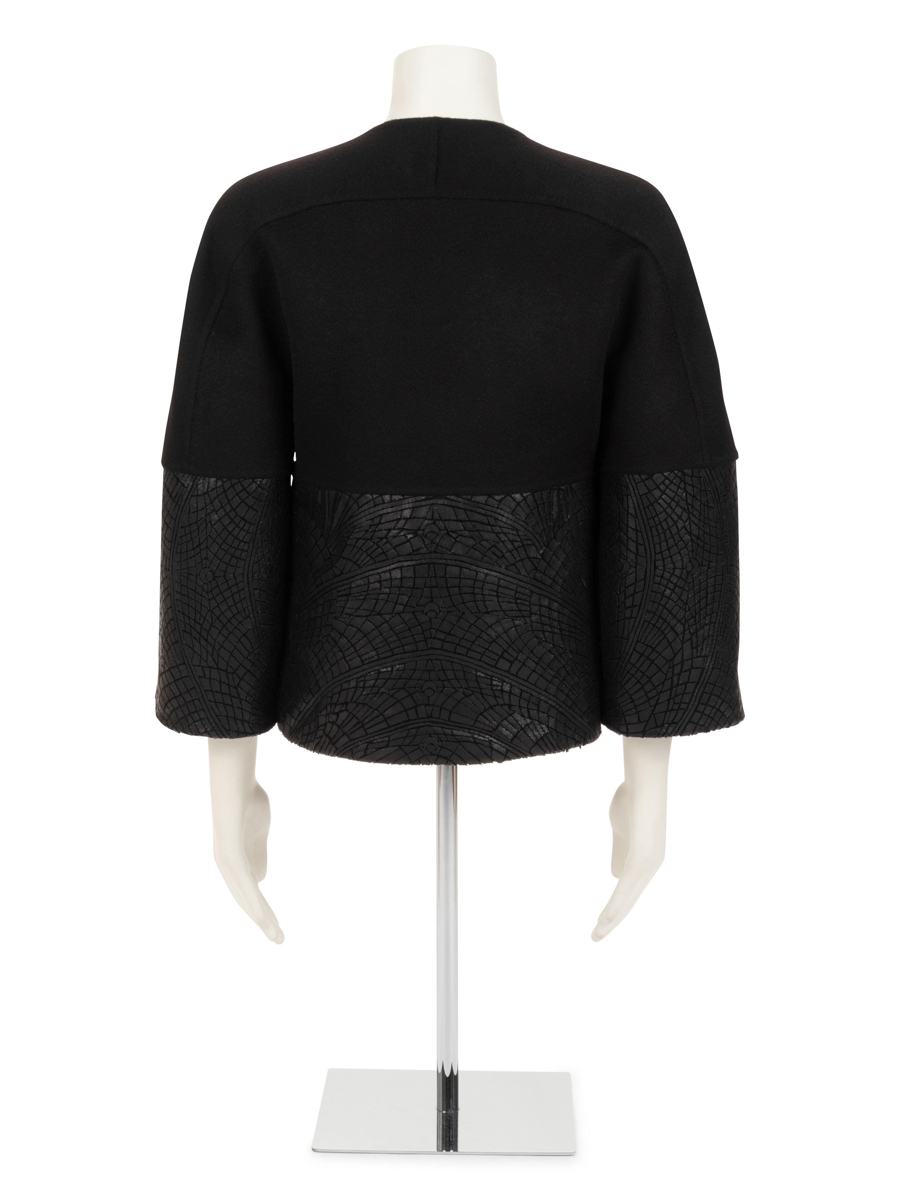 Ralph Rucci Cashmere and Embroidered Leather Jacket, Fall 2013