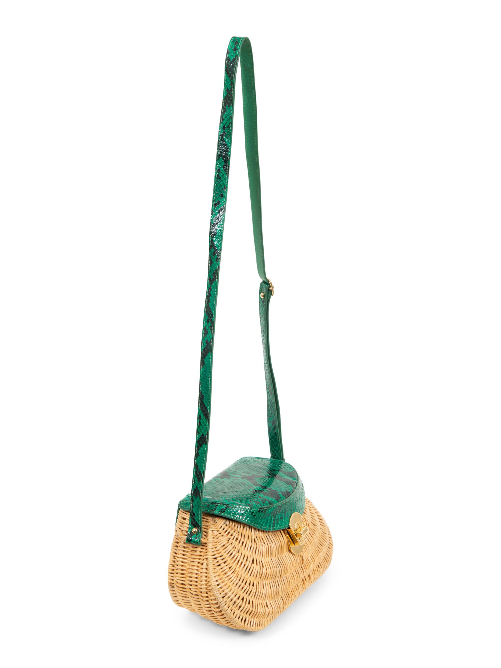 Jennifer Tattanelli Hand-Painted Python Skin Flap Bag