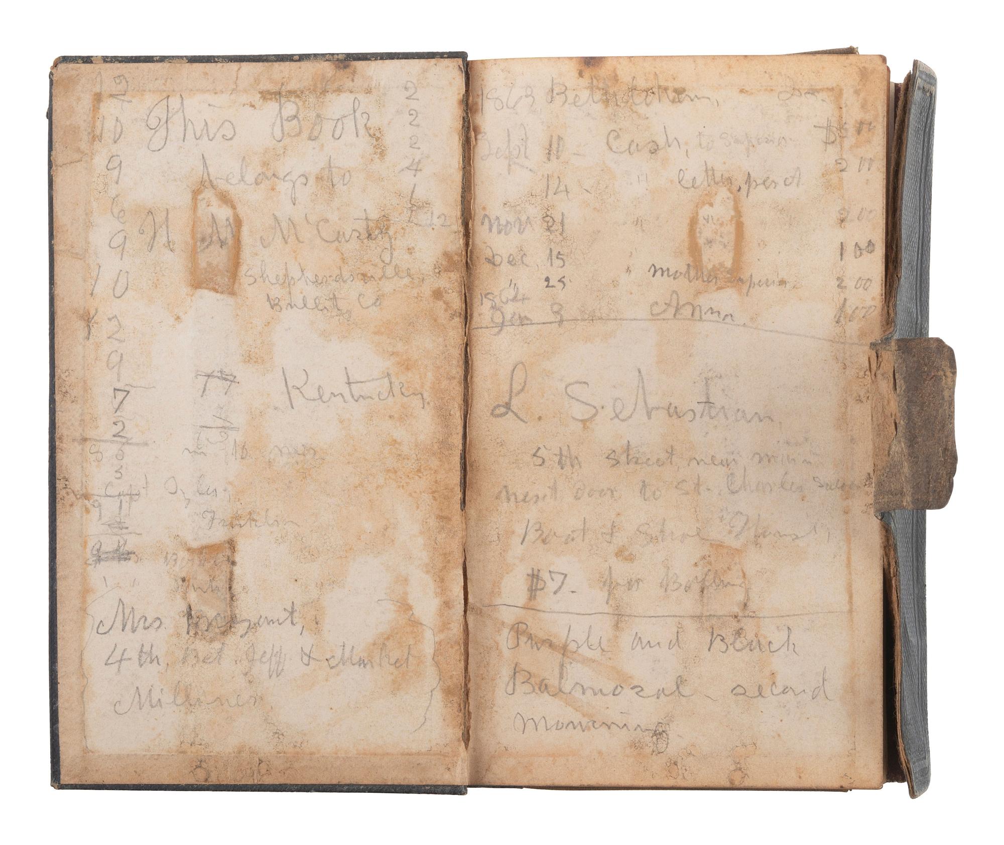 [CIVIL WAR] -- [QUANTRILL'S RAIDERS]. Diary of H.M. McCarty, editor of the Border Star at Westport, Missouri, with entries referencing 1863 clashes between Union soldiers and southern sympathizers, guerilla activity, and Quantrill's Raiders.