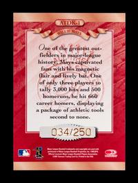 An Uncommon 2001 Donruss Diamond Kings Willie Mays Certified Signed Autograph Baseball Card,