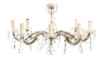 A Cased Glass Eight-Light Chandelier