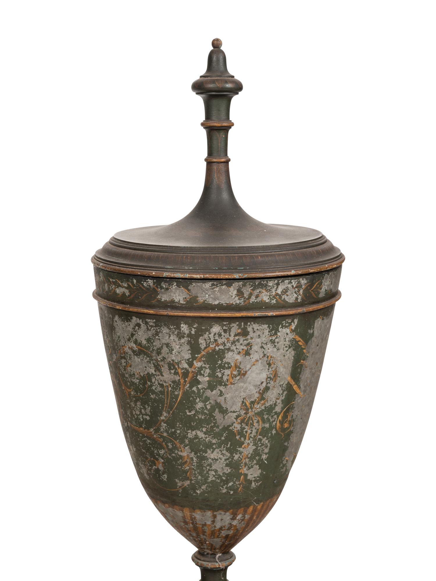 A Pair of Large Continental Tôle Urns
