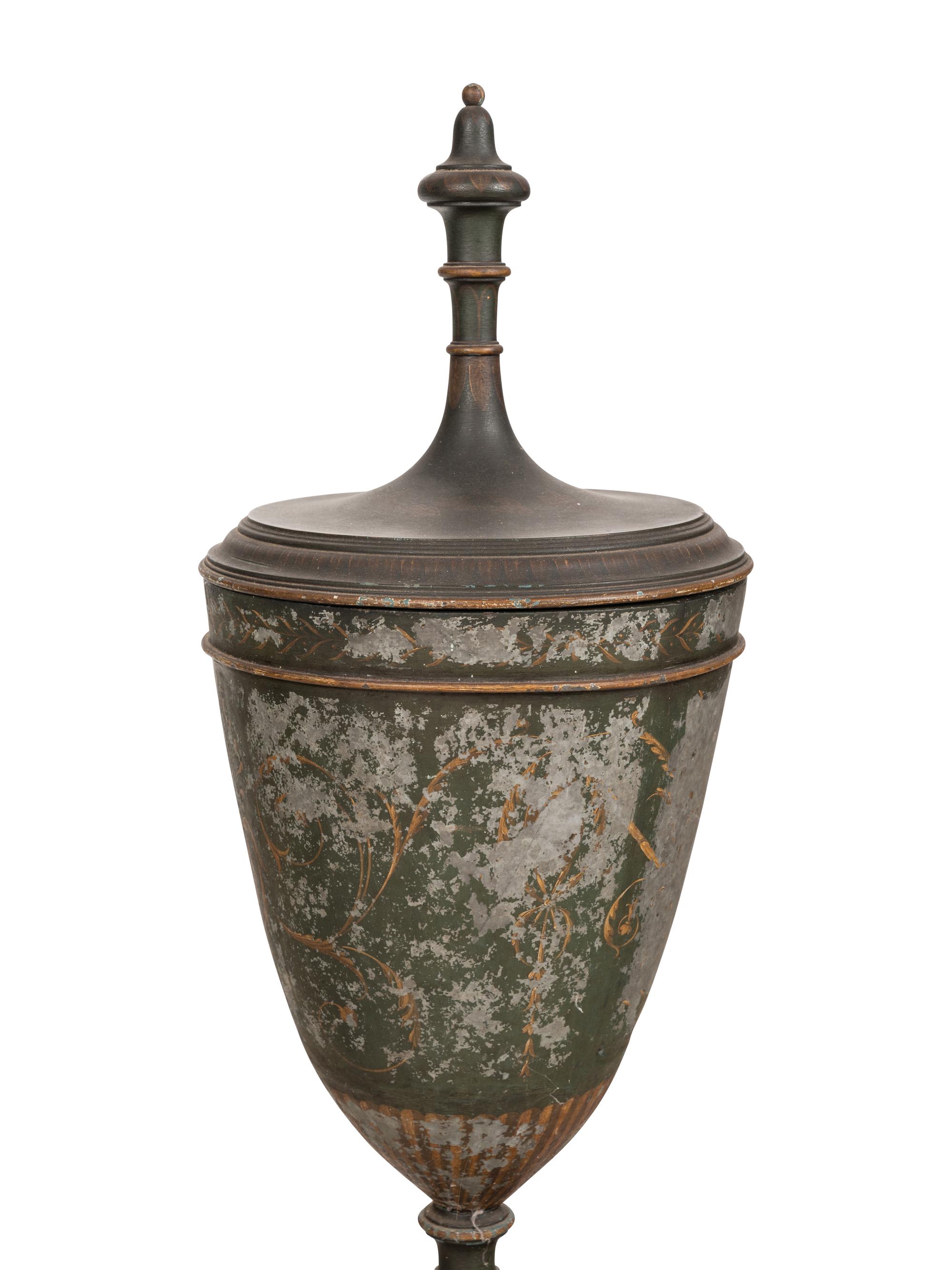 A Pair of Large Continental Tôle Urns