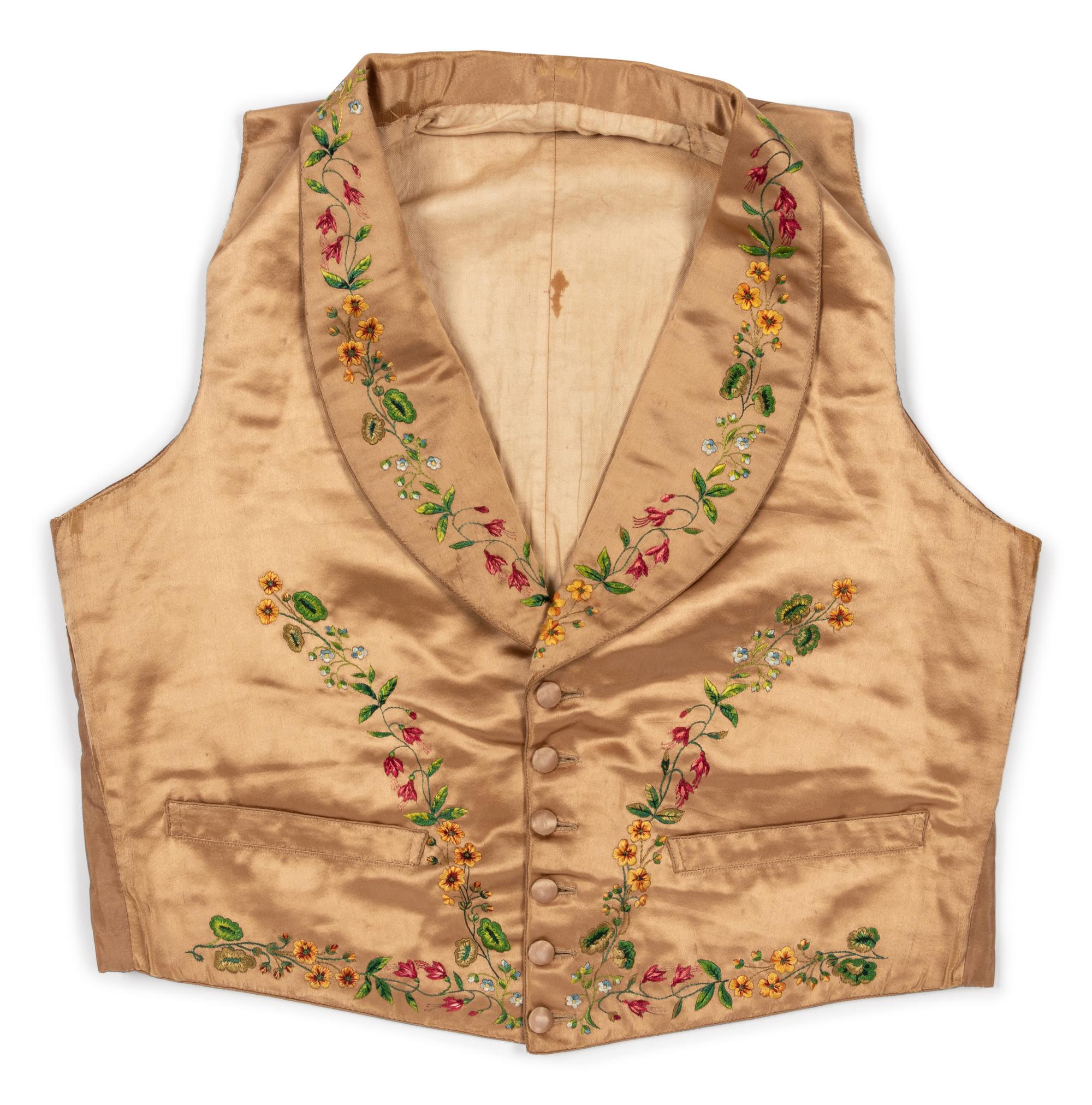Three Men's 19th Century Waistcoats/Vests, 1840-50