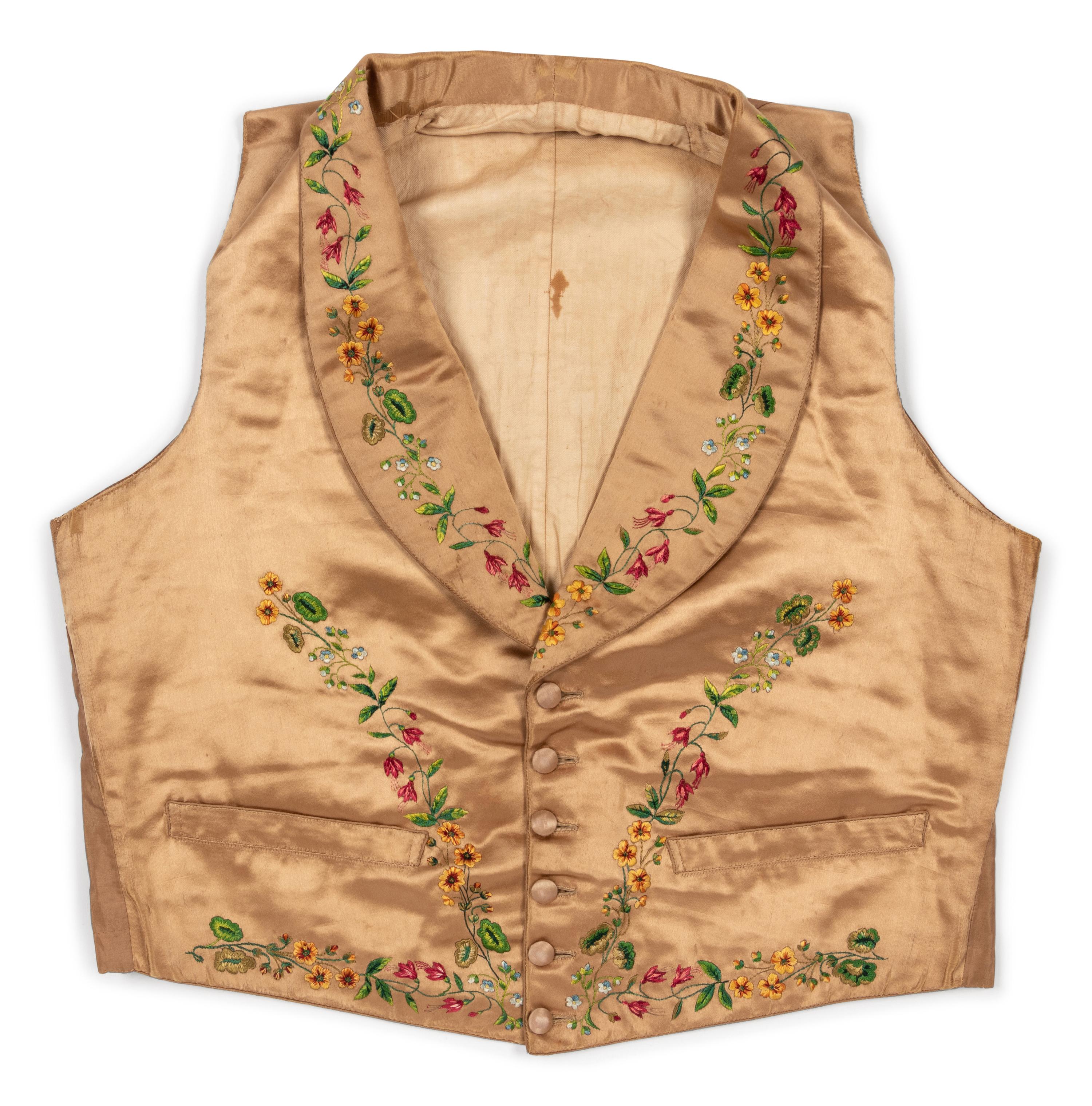 Three Men's 19th Century Waistcoats/Vests, 1840-50