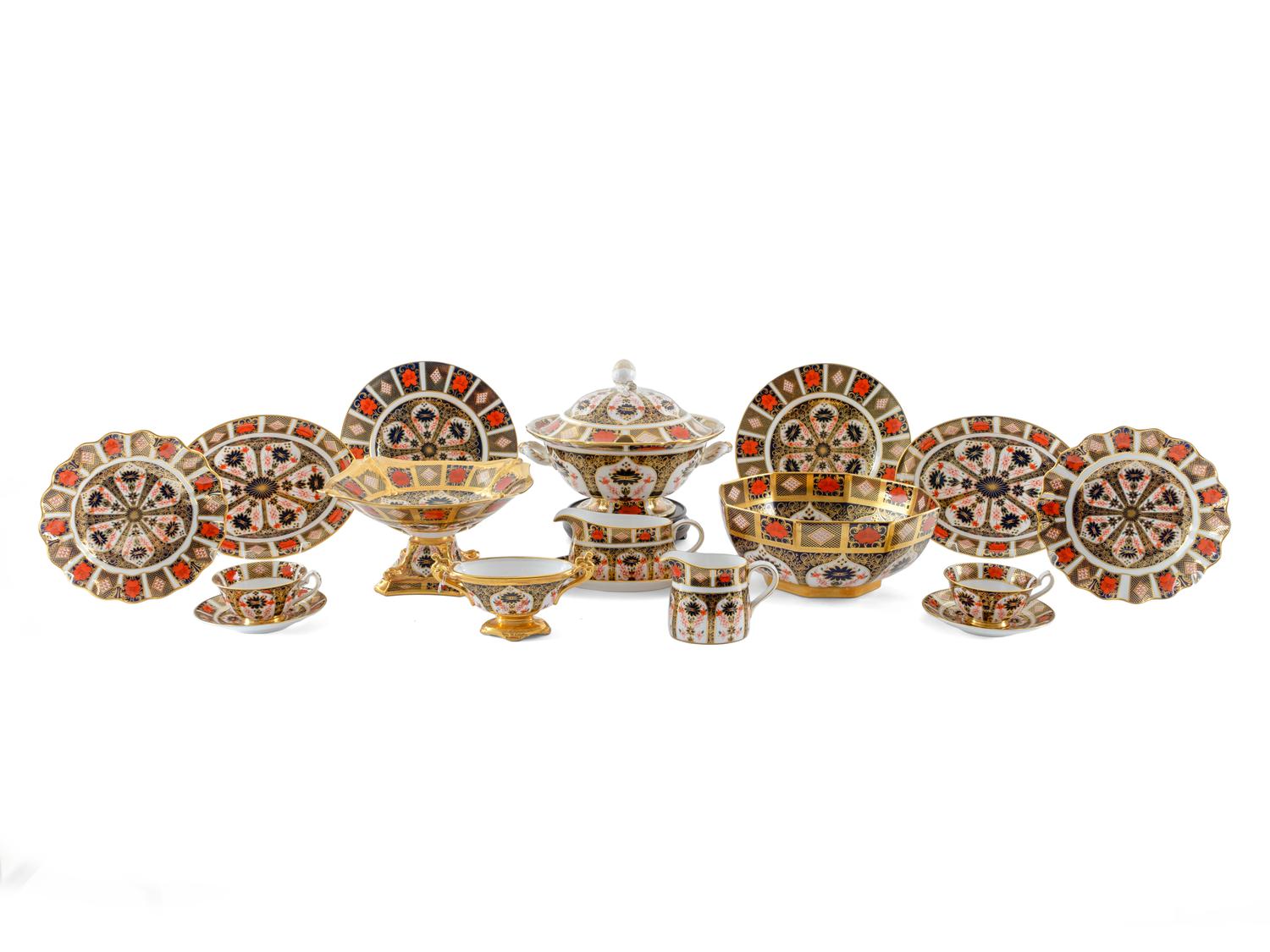 A 57 -Piece Royal Crown Derby Porcelain Dinner Service — 20TH CENTURY