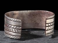 Navajo Chisled Ingot and Turquoise Cuff Bracelet