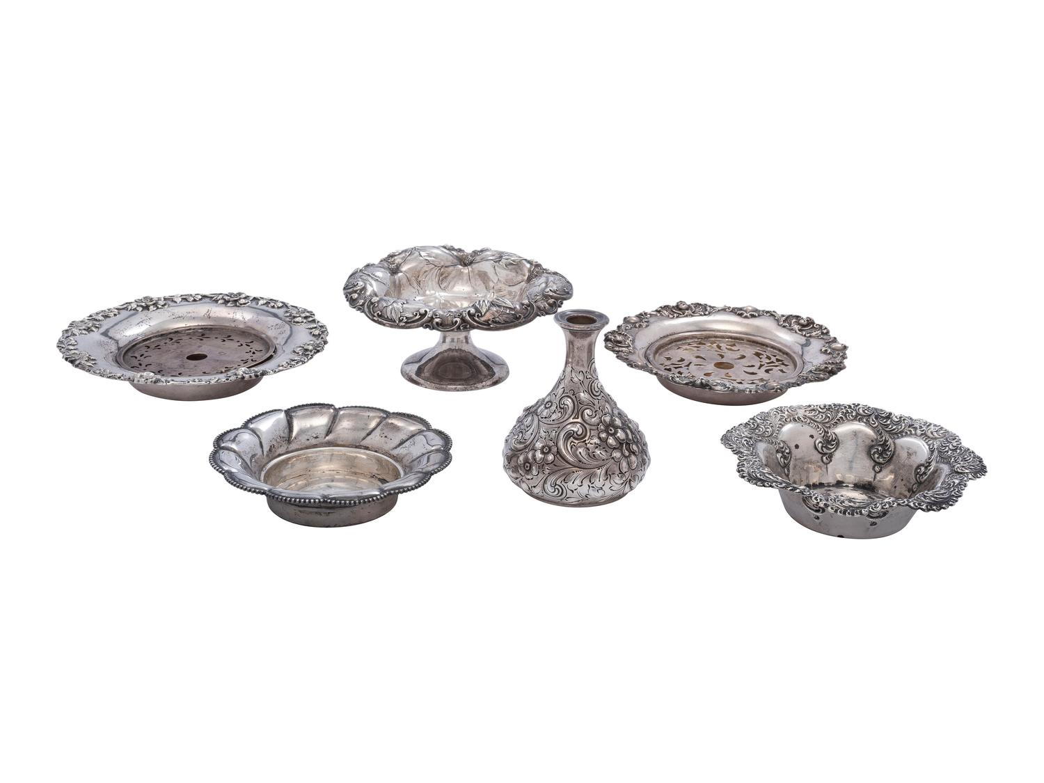 Six American Silver Table Wares