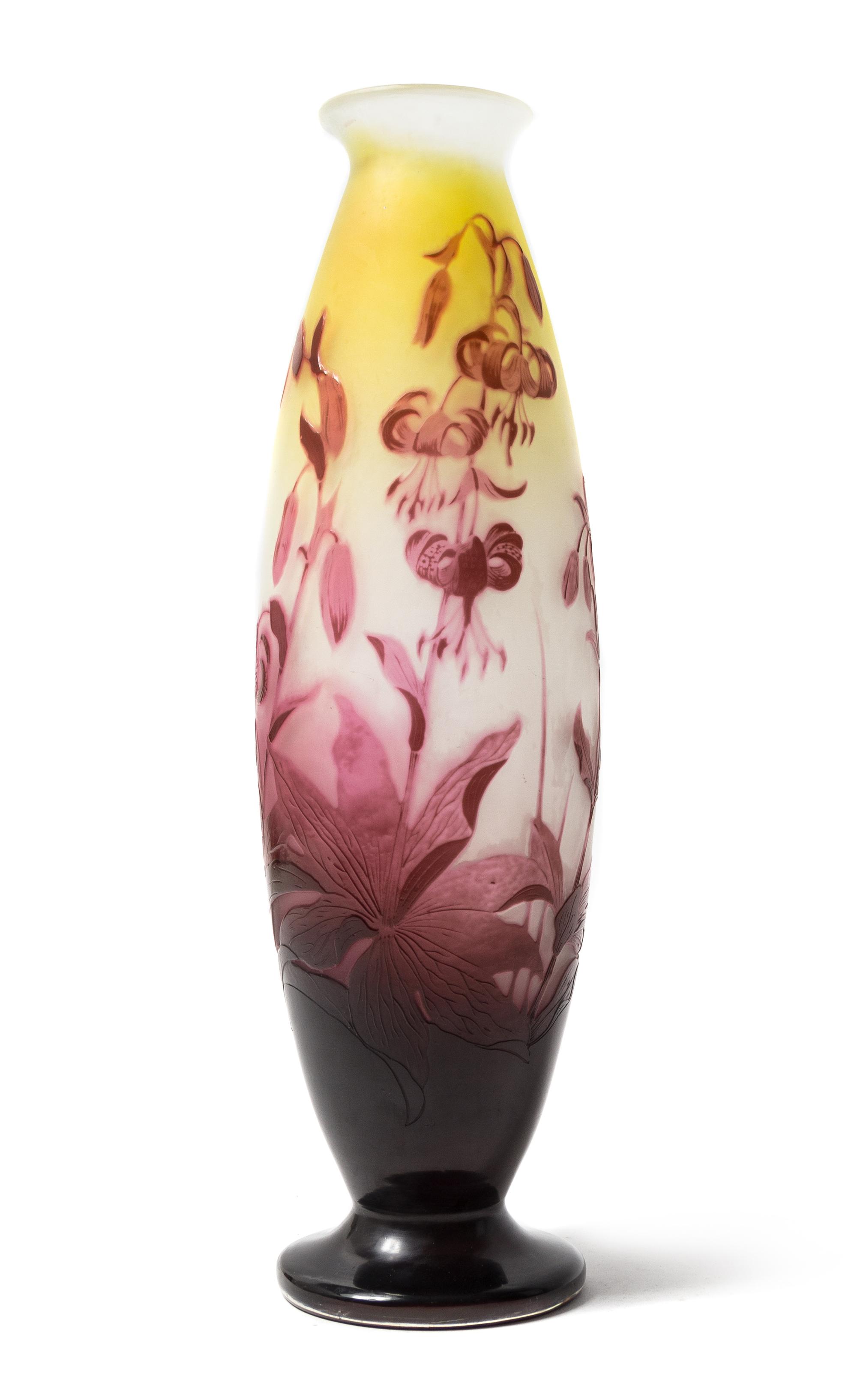 Emile Galle (French, 1846-1904), a cameo glass vase