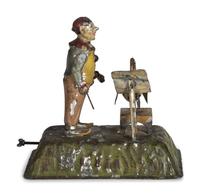 A Gunthermann Hand-Painted Tin and Paper Windup Toy
