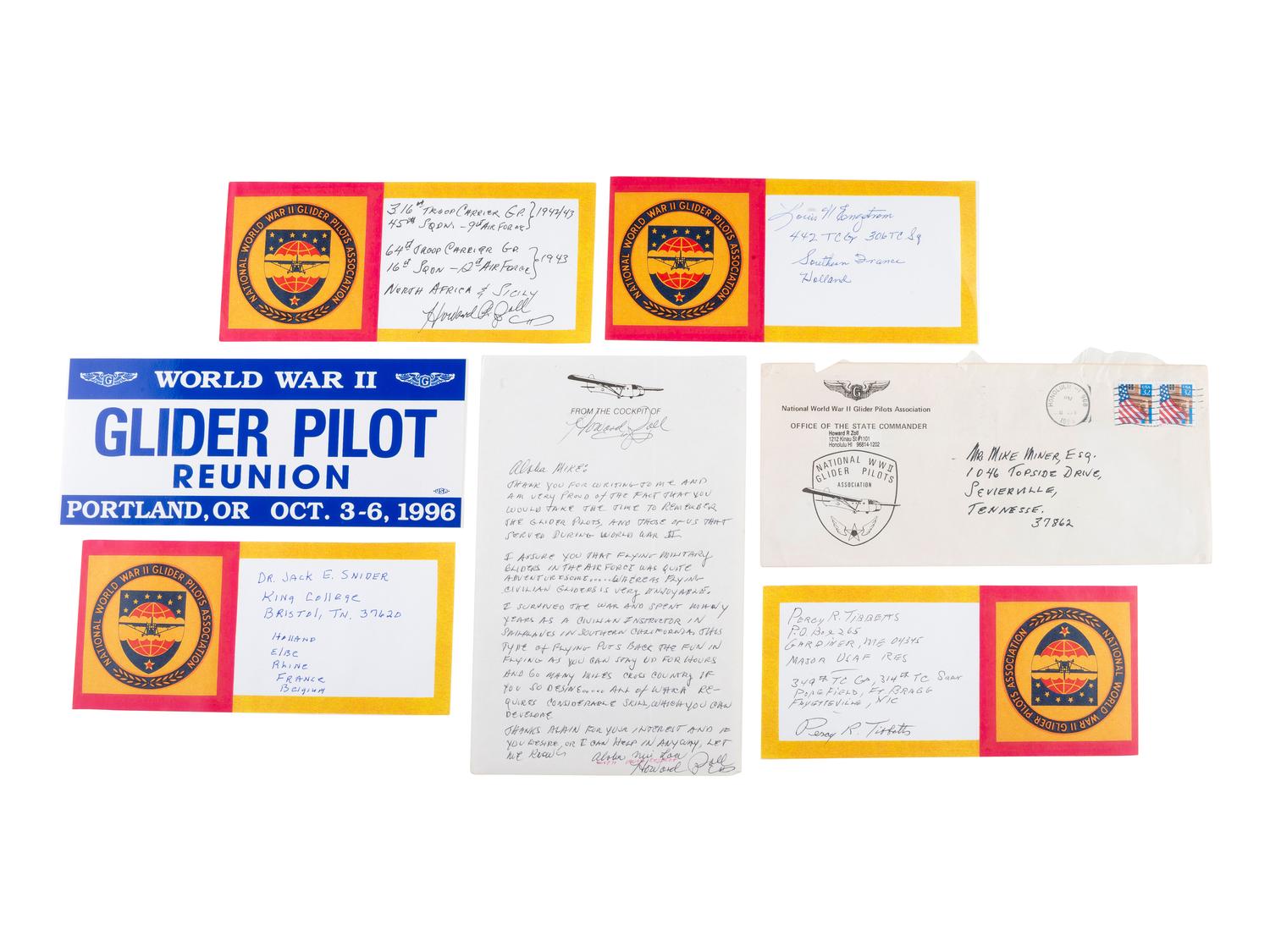 [WWII]. Signatures from 26 glider pilots and soldiers, incl. forces who participated in D-Day.