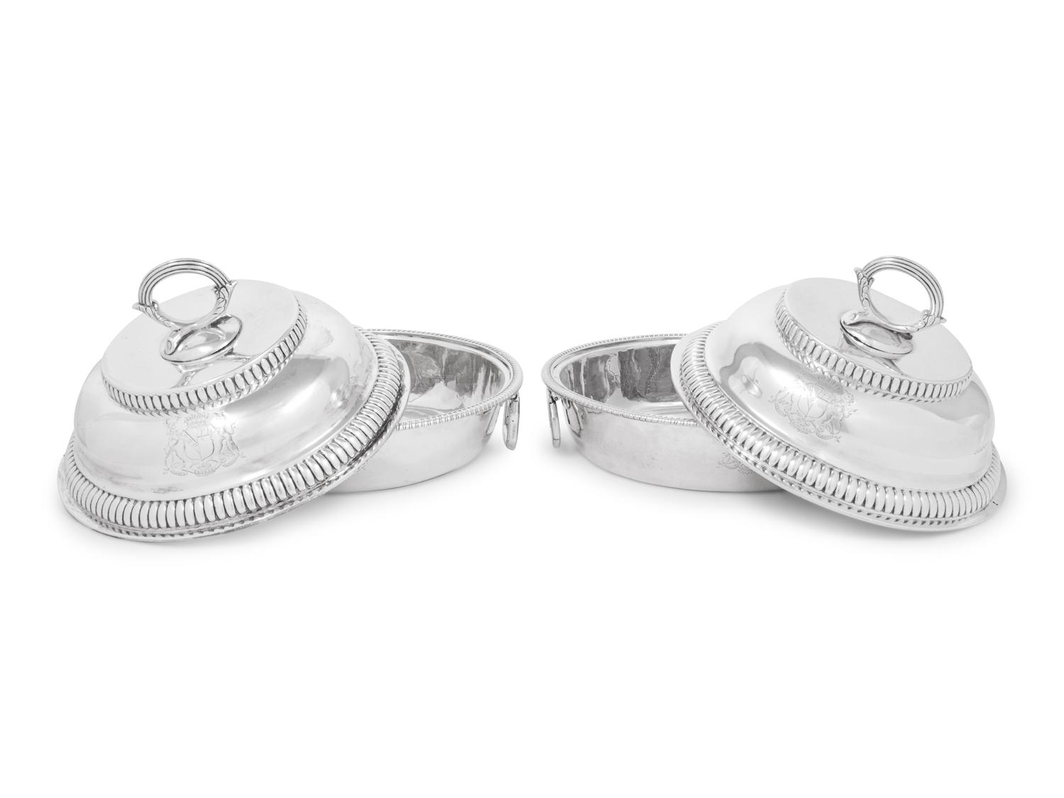 A Pair of George III Silver Covered Entrée Dishes