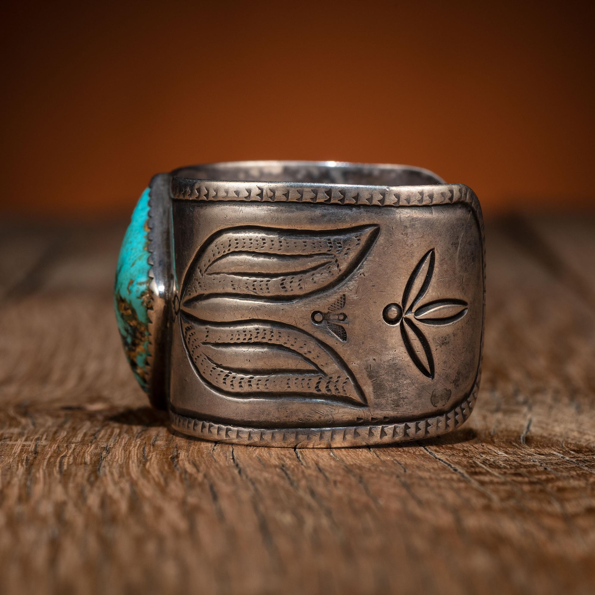 Navajo Silver and Turquoise Cuff Bracelet