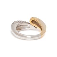BICOLOR GOLD AND DIAMOND BYPASS RING