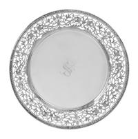 An American Silver Tray, Graff, Washbourne & Dunn, New York, NY, having a foliate swag decorated rim surrounding a pierced floral and f