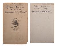 [SLAVERY & ABOLITION]. 2 CDVs featuring engraved portraits of John Brown.