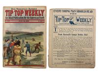 [WILD WEST SHOWS]. A group of 10 items, incl. Western periodicals and enlarged portrait of Buffalo Bill.