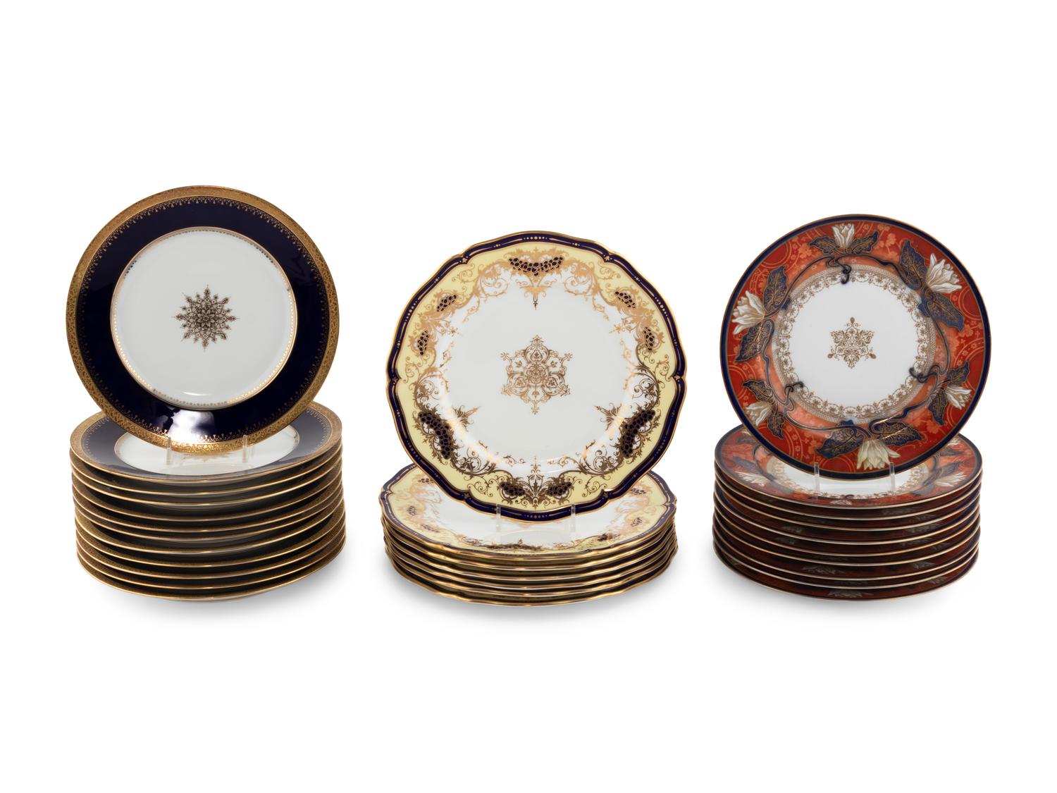 Three Sets of Porcelain Plates