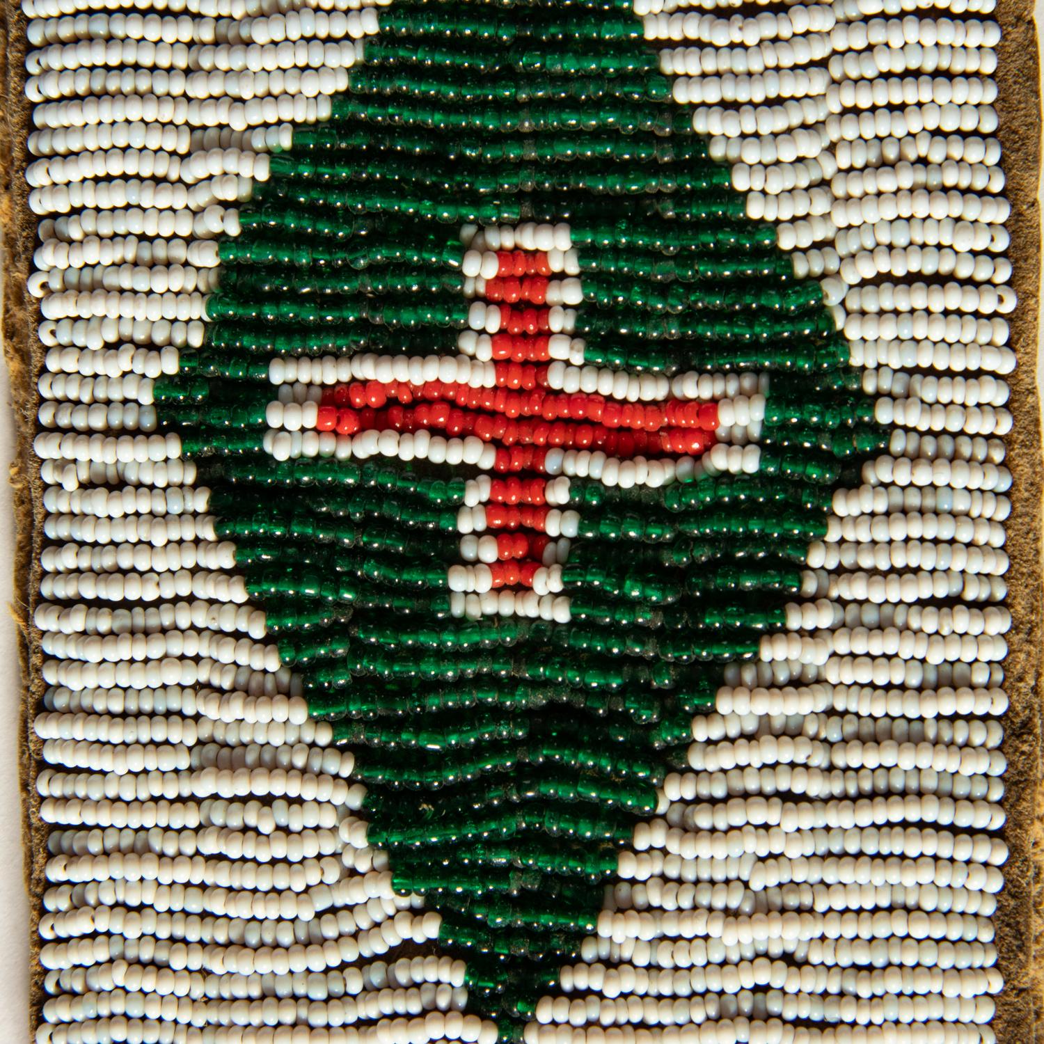 Sioux Beaded Buffalo Hide Blanket Strip