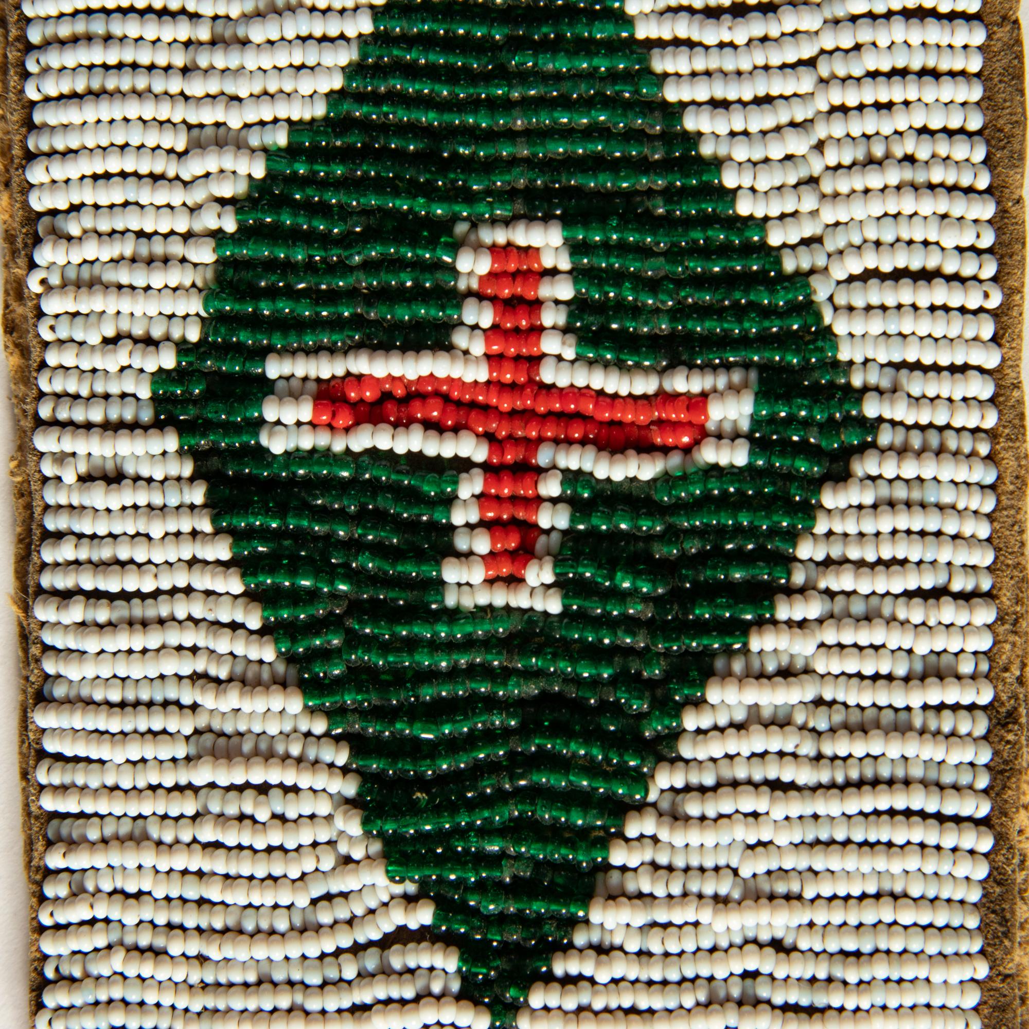 Sioux Beaded Buffalo Hide Blanket Strip