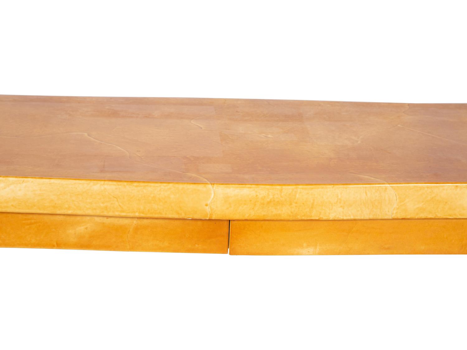 A Faux Goatskin Desk in the Manner of Karl Springer
