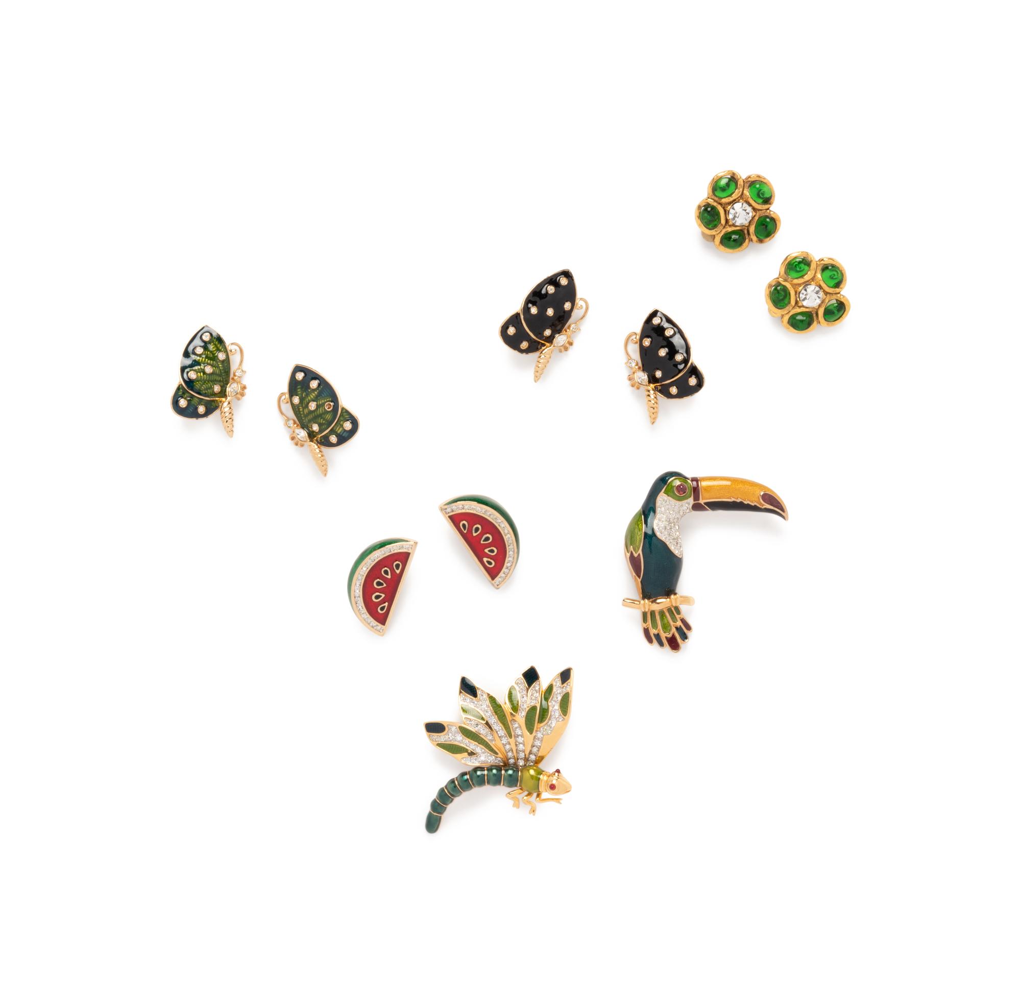 Six Pieces of Costume Jewelry: Five Judith Leiber, One Chanel, 1980-2000s