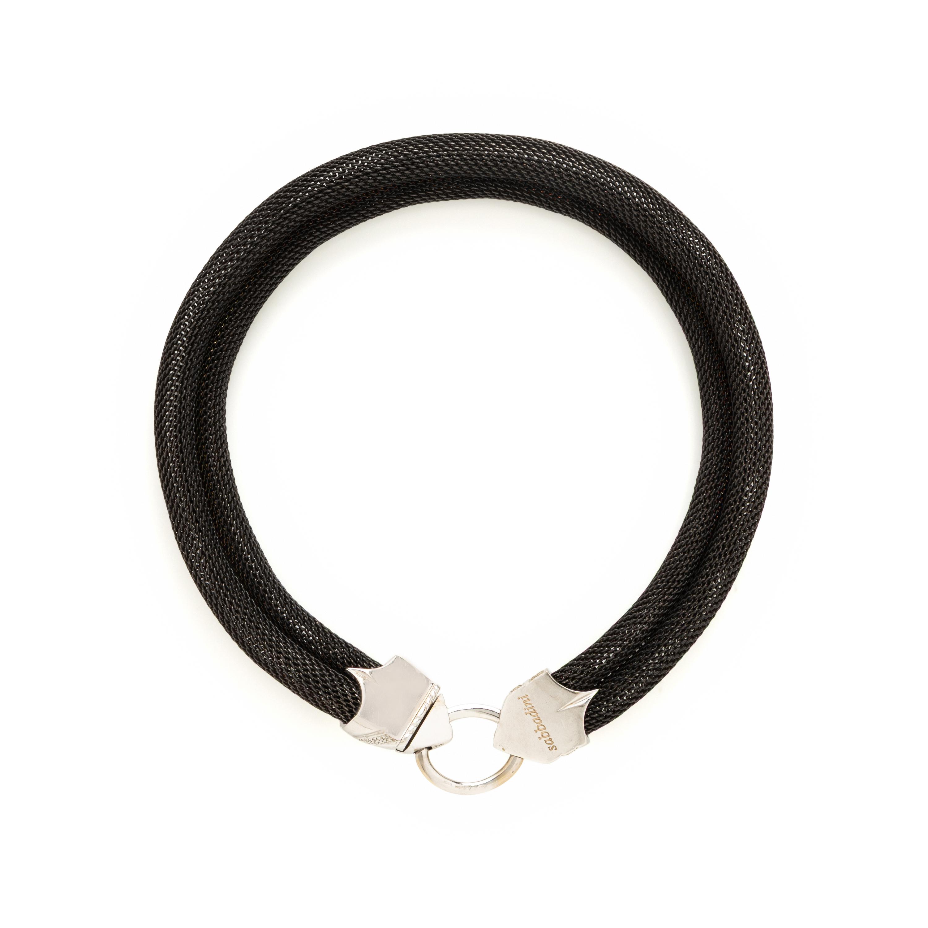 Sabbadini, Diamond, Steel, and White Gold Necklace