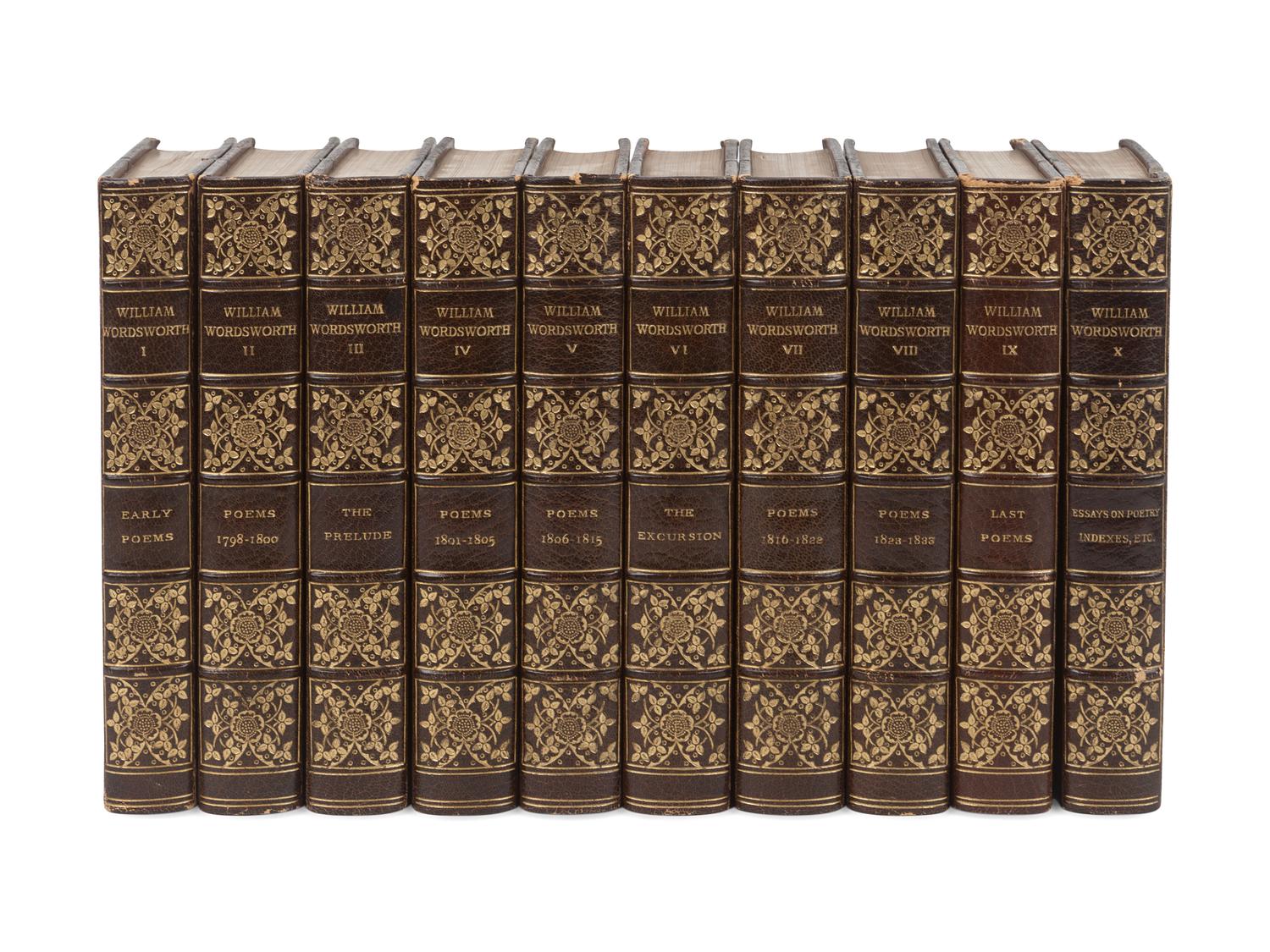 [BINDING]. WORDSWORTH, William (1770-1850). The Complete Poetical Works of William Wordsworth . Boston and New York: Houghton Mifflin Company, 1910-1911. (ETA 42)