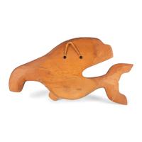 Carved and Painted Wooden Whale Plaque