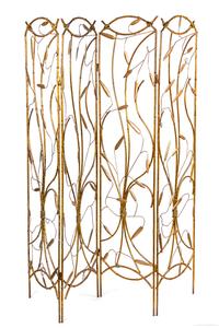 A Gilt Metal Foliate Design Four-Panel Floor Screen — MID-20TH CENTURY