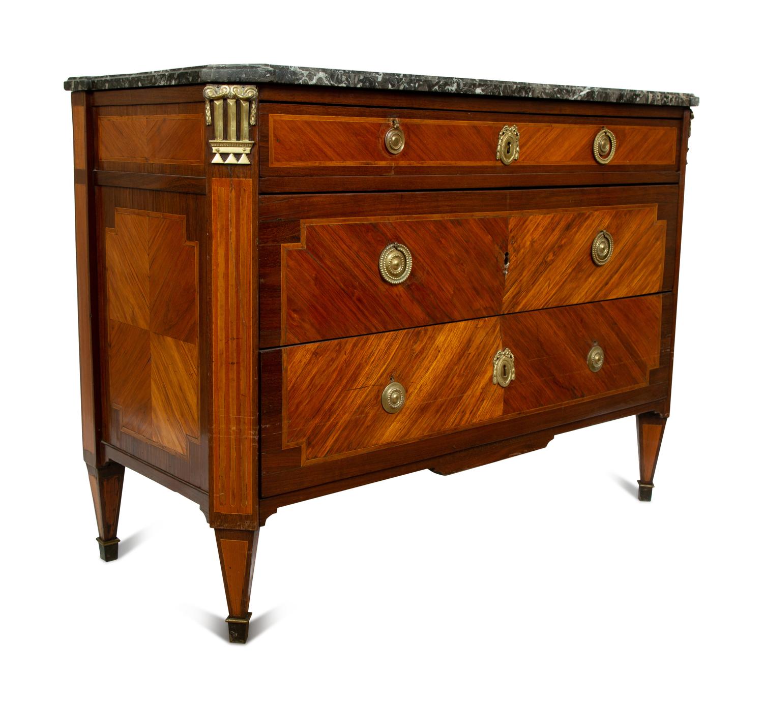 A Louis XVI Style Gilt Bronze Mounted Commode — LATE 18TH CENTURY