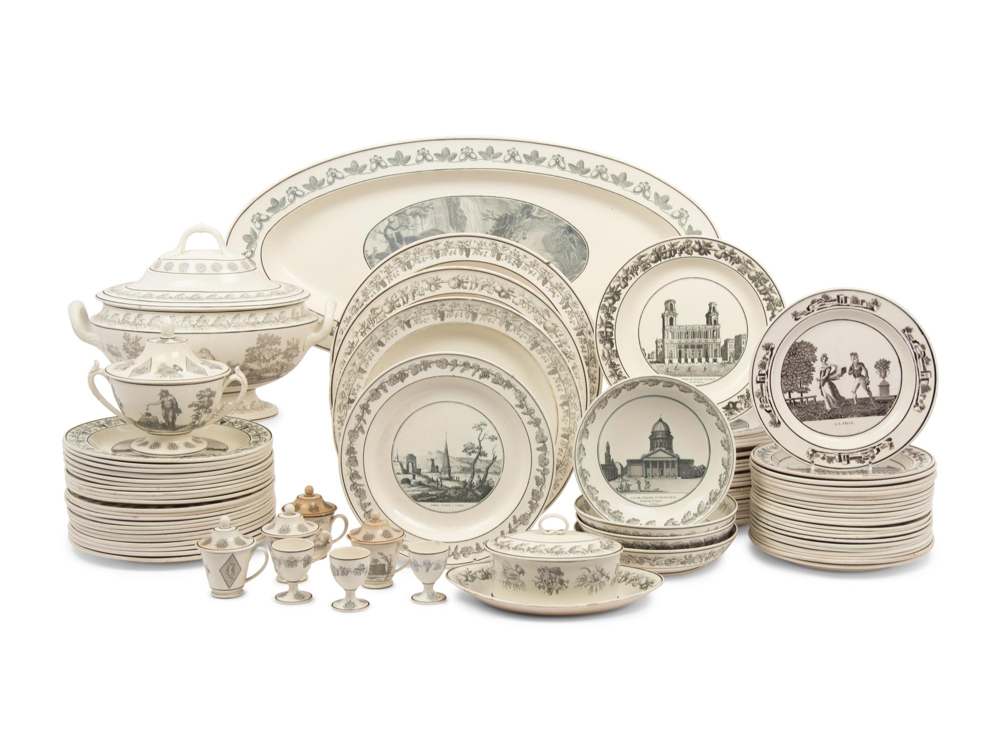 A Large and Extensive Creil Montereau Dinner Service