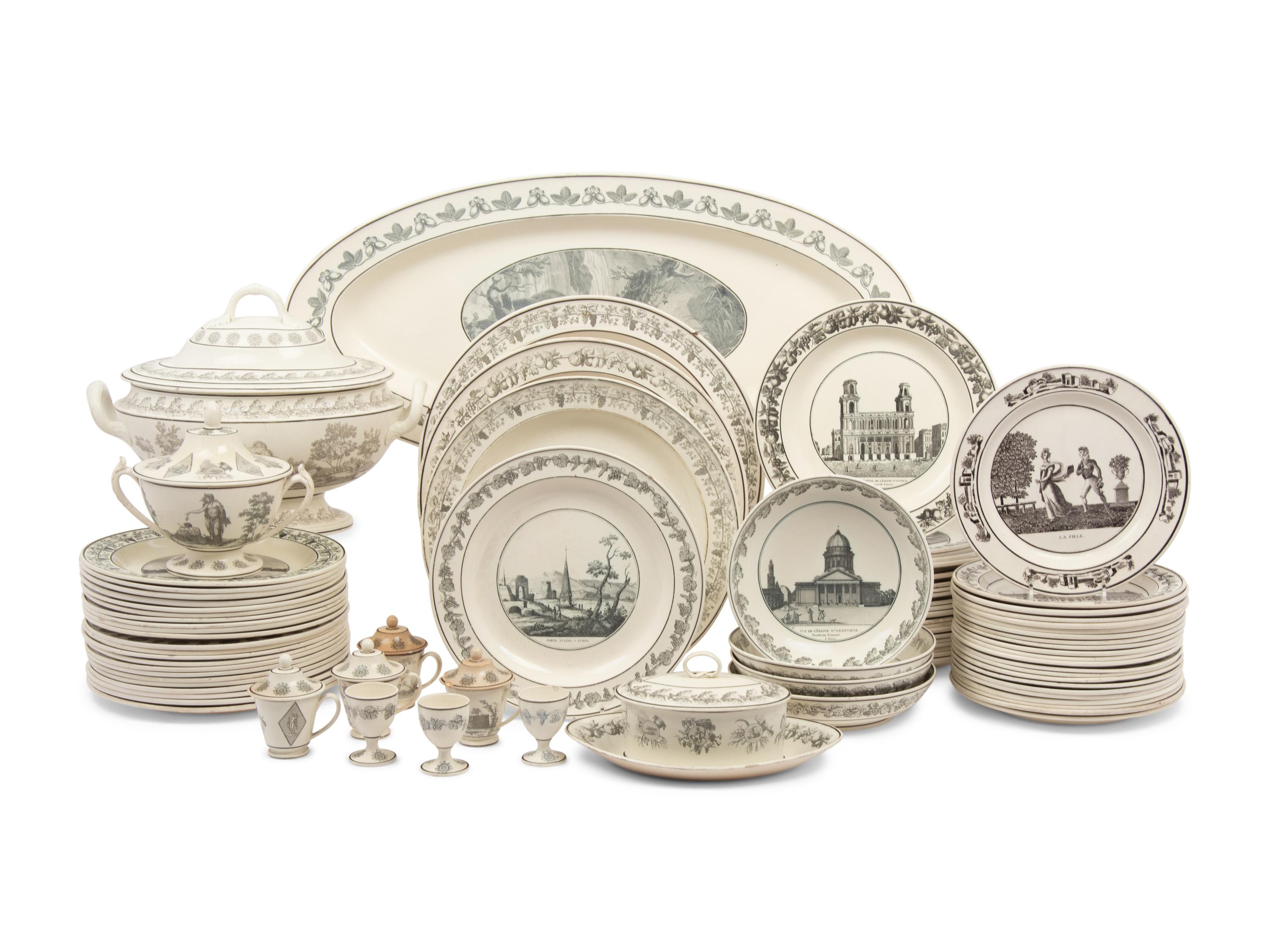 A Large and Extensive Creil Montereau Dinner Service