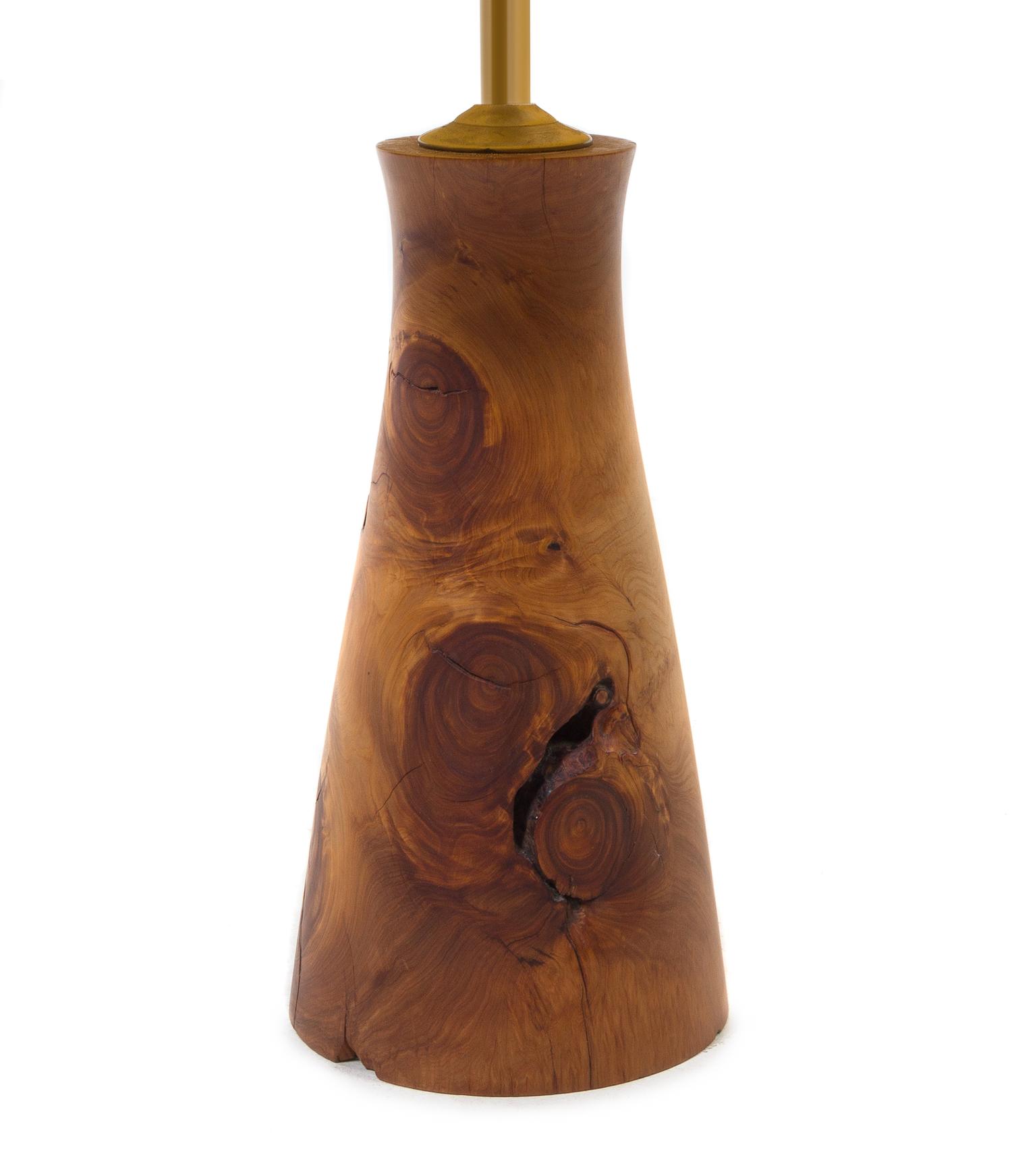 Danish, c.1960, carved wood lamp