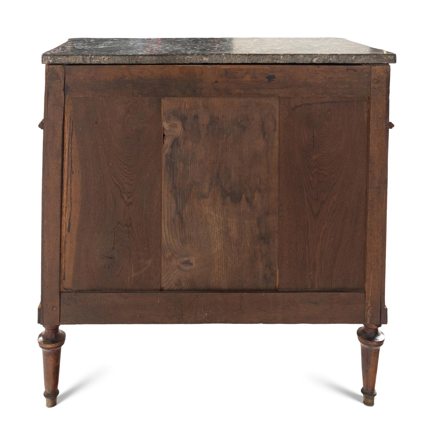 A Louis XVI Mahogany Marble-Top Commode