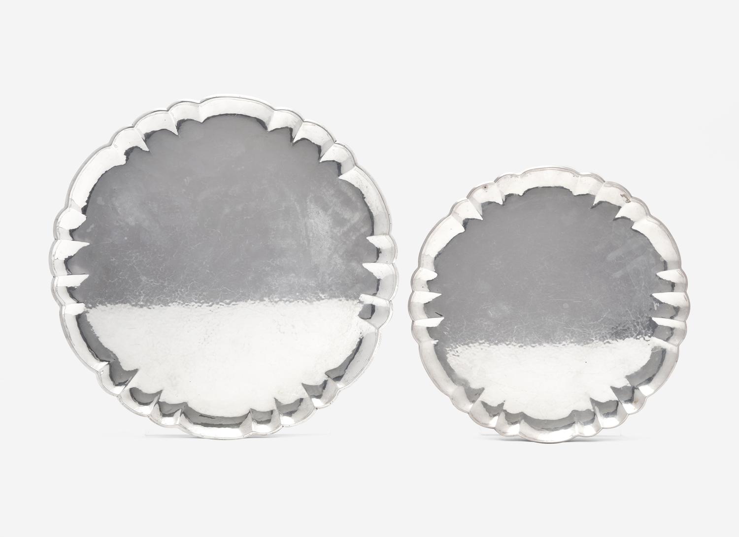 Two Georg Jensen Silver Trays